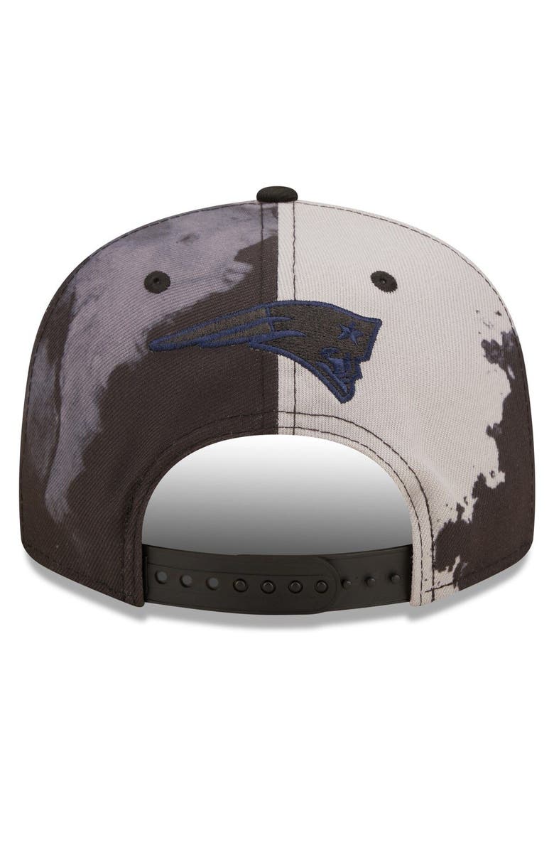 New Era Men's New Era Black New England Patriots Ink Dye 2022 Sideline 9FIFTY Snapback Hat, Alternate, color, 