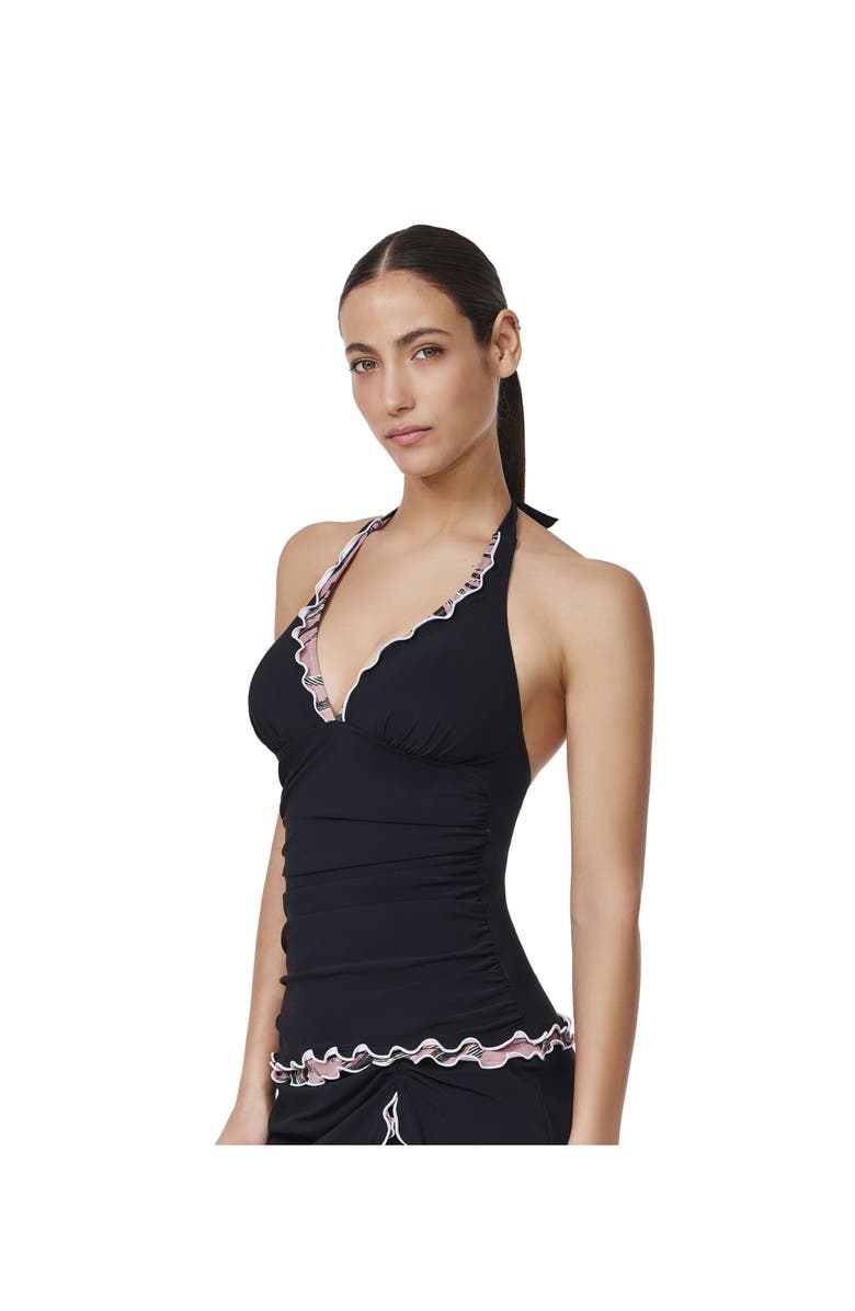 Profile by Gottex Palmita Halter Tankini Top, Main, color, Black