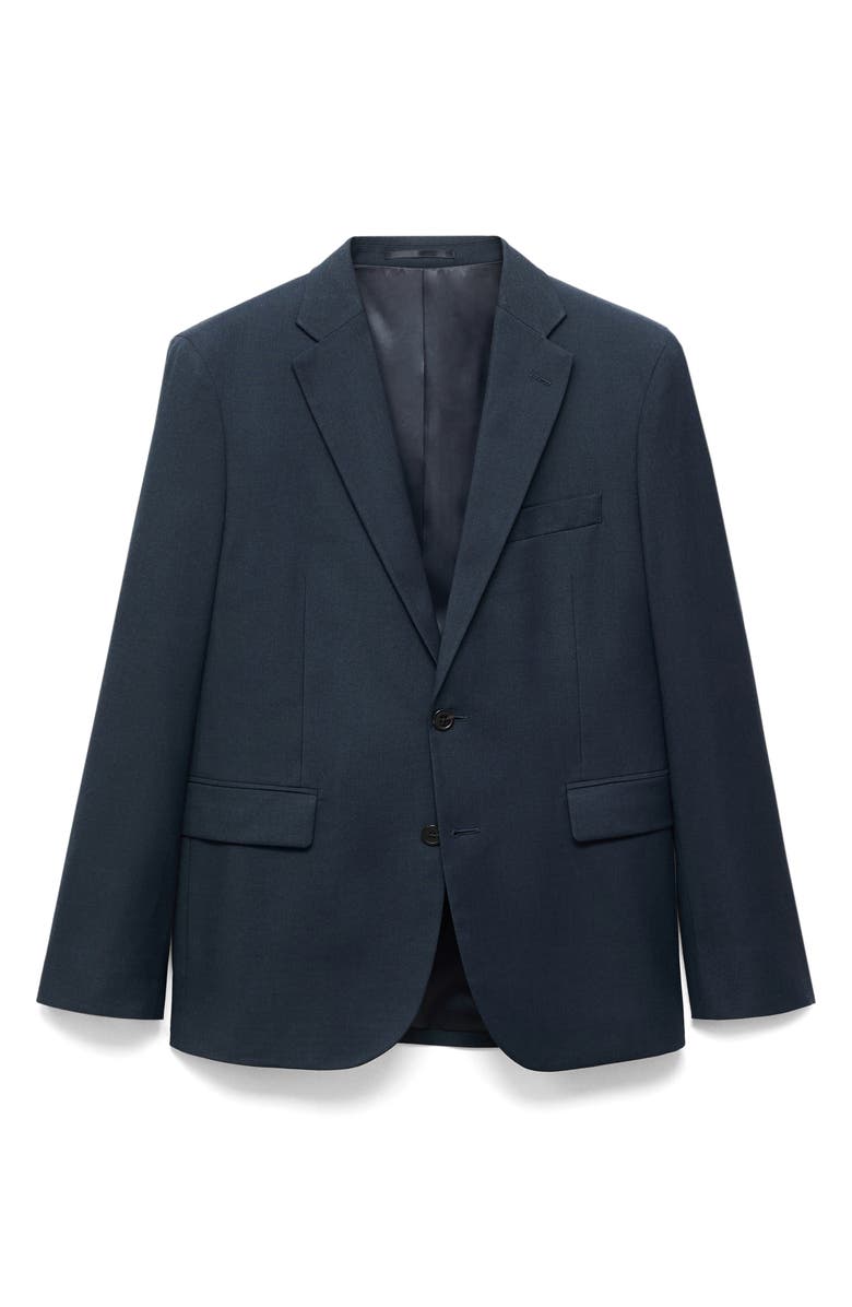MANGO London Regular Fit Navy Blazer, Alternate, color, Navy