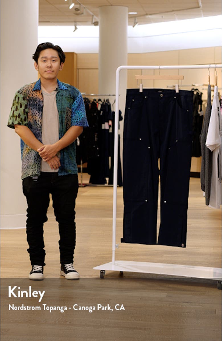 Wide Leg Stretch Cotton Utility Pants, sales video thumbnail