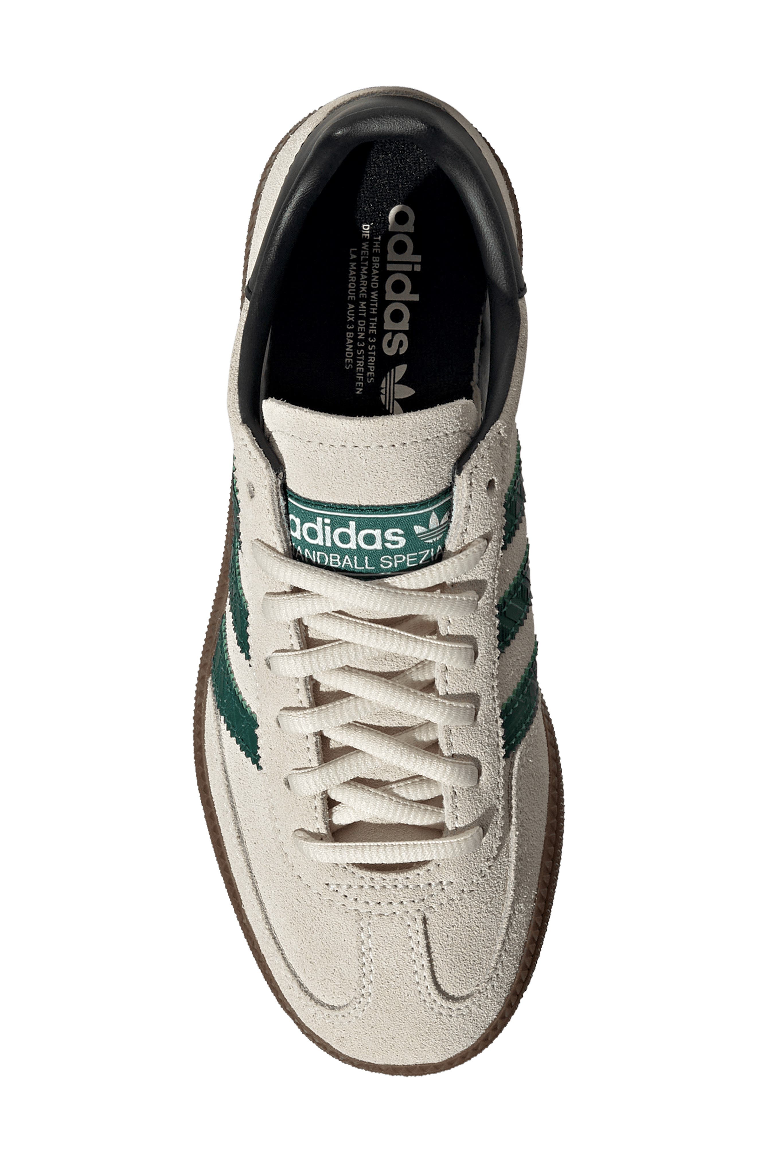 Handball Spezial Sneaker, Alternate, color, OFF WHITE/ GREEN/ GUM