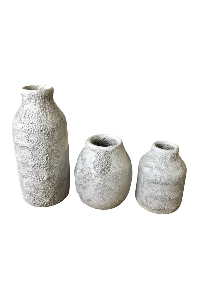 Small Bottle Crater Vase, Alternate, color, Grey