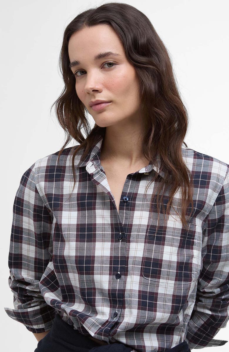 Barbour Edda Shirt, Alternate, color, Gardenia Tartan