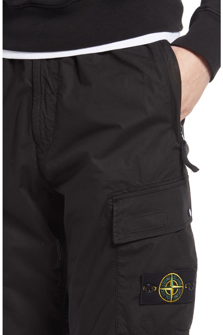Stretch Cotton Cargo Joggers, Alternate, color, BLACK