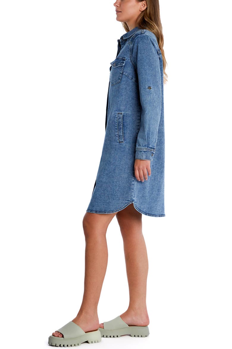 Choice Long Sleeve Denim Shirtdress, Alternate, color, CLEAR BLUE