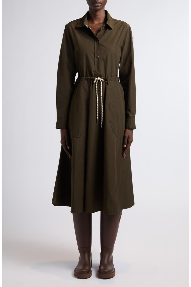 Long Sleeve Poplin Shirtdress, Alternate, color, GREEN