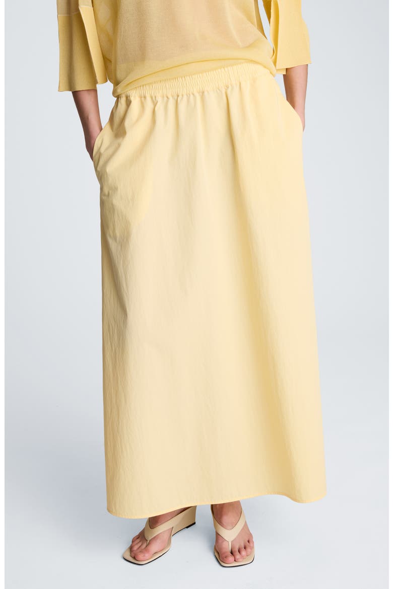 Stretch Cotton Maxi Skirt, Main, color, PASTEL YELLOW