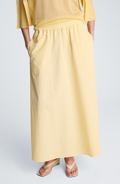 Stretch Cotton Maxi Skirt
