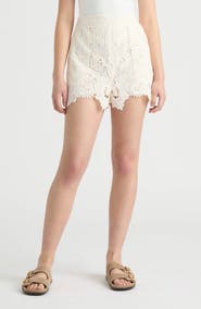 NVLT Mixed Media Lace Shorts