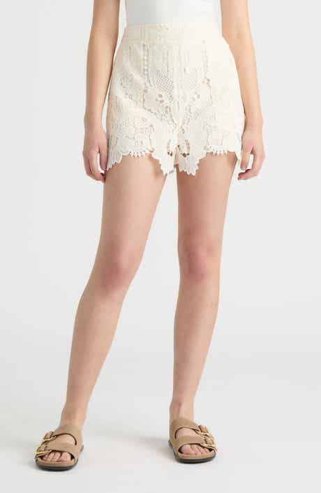 NVLT Mixed Media Lace Shorts