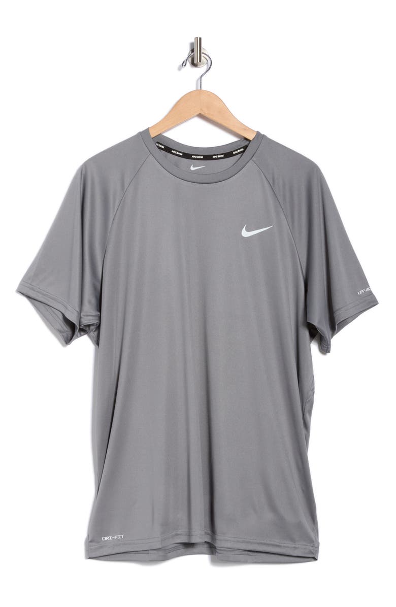 Nike Short Sleeve Hydroguard Swim Shirt, Main, color, Cool Grey
