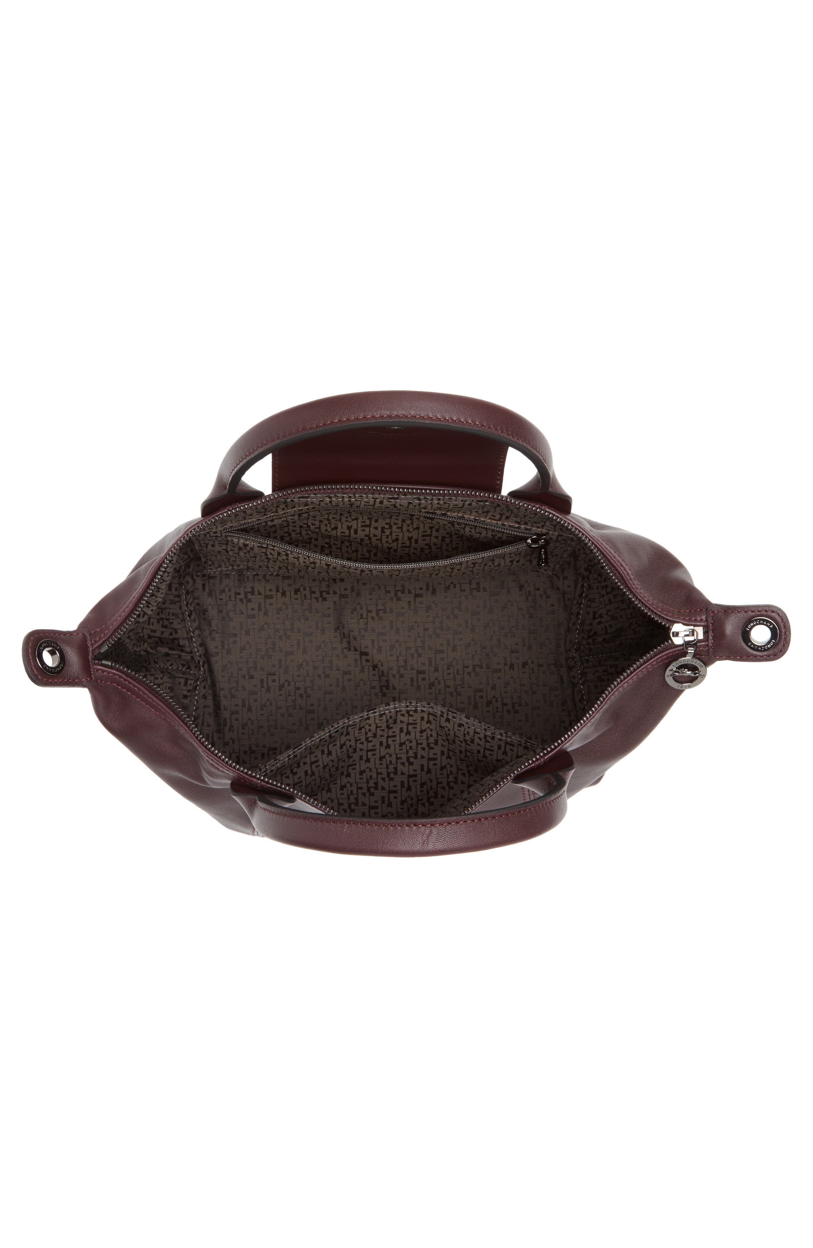 Longchamp Small Le Pliage Cuir Leather Top Handle Bag, Alternate, color, 