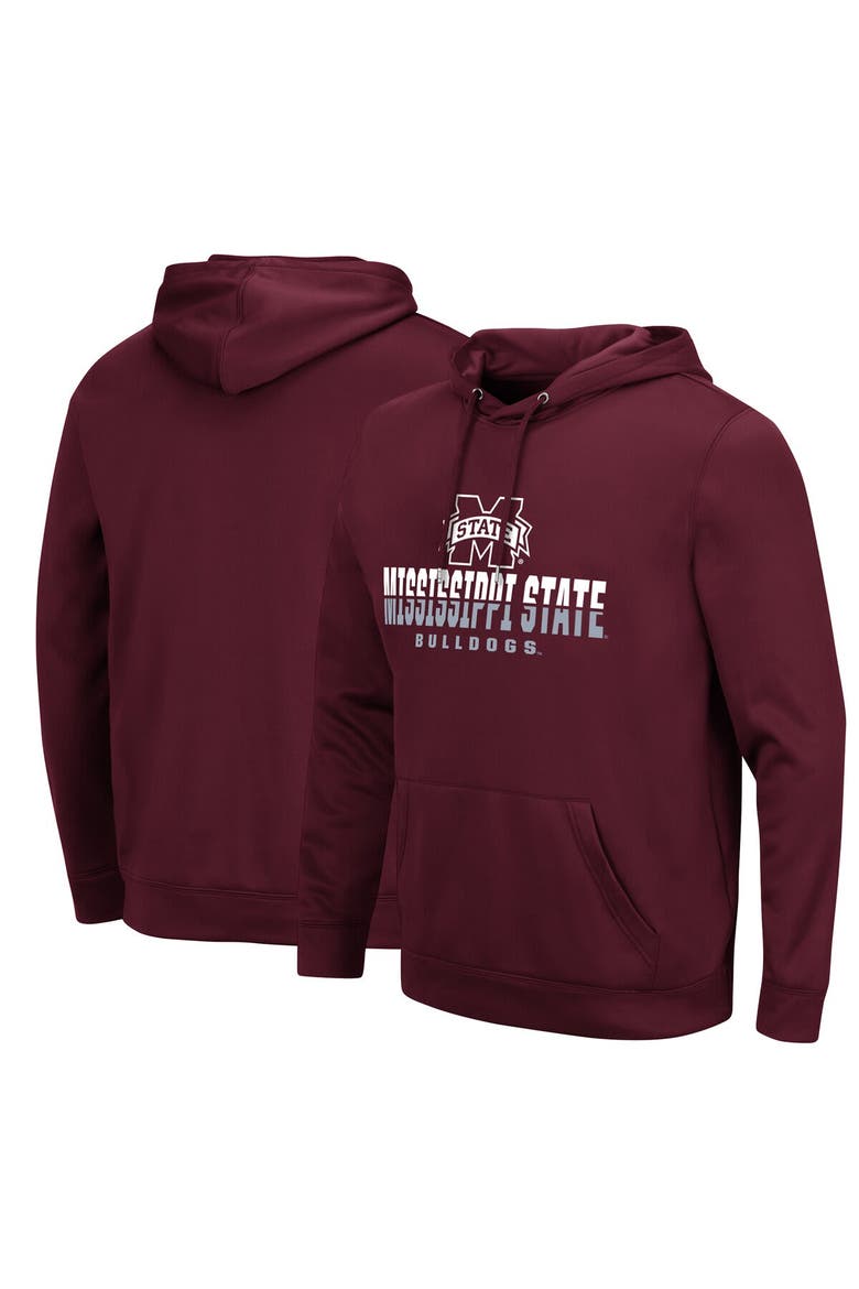 Men's Colosseum Maroon Mississippi State Bulldogs Lantern Pullover Hoodie, Main, color, Maroon