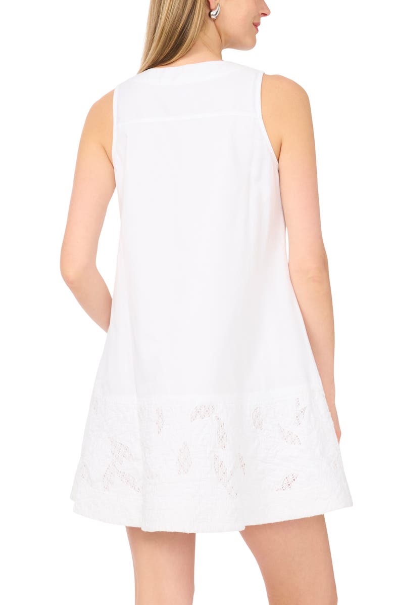 1.STATE Zip Front Eyelet Embroidered Minidress, Alternate, color, Ultra White