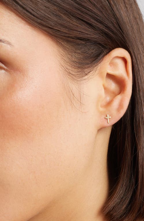 Set & Stones Miles Cross Stud Earrings In Gold
