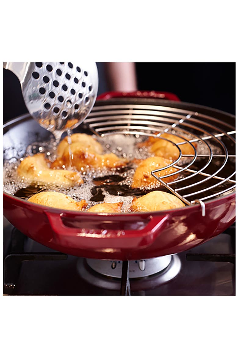 4.5-Quart Enameled Cast Iron Perfect Pan, Alternate, color, GRENADINE