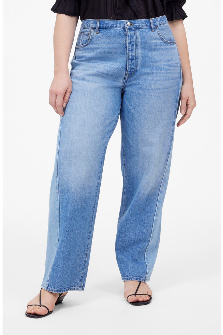 Pieced Oversize Barrel Leg Jeans, Alternate, color, REDLANDS WASH