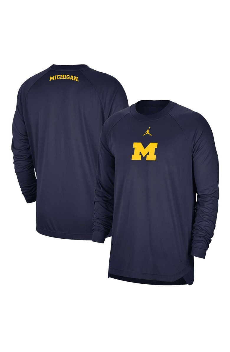 Jordan Brand Men's Jordan Brand Navy Michigan Wolverines Basketball Spotlight Performance Raglan T-Shirt, Main, color,