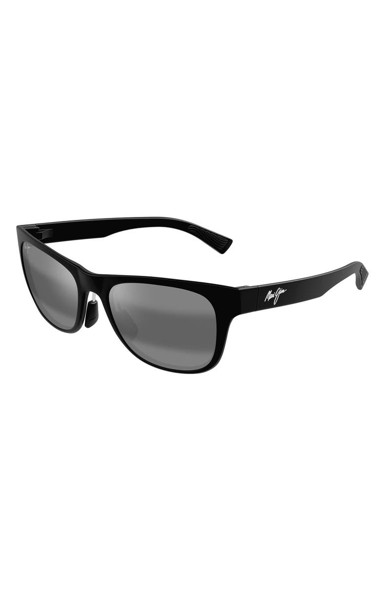 Maui Jim Kapeau 54mm PolarizedPlus2<sup
®</sup
Rectangular Sunglasses, Alternate, color, Matte Black/ Neutral Grey