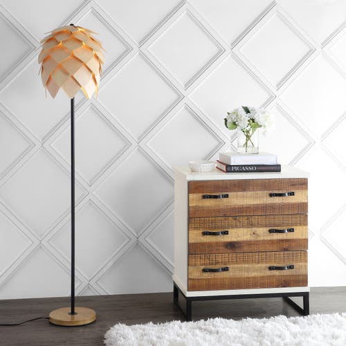 Jonathan Y Designs Simon 20.5in Pinecone Led Table Lamp In Natural/black