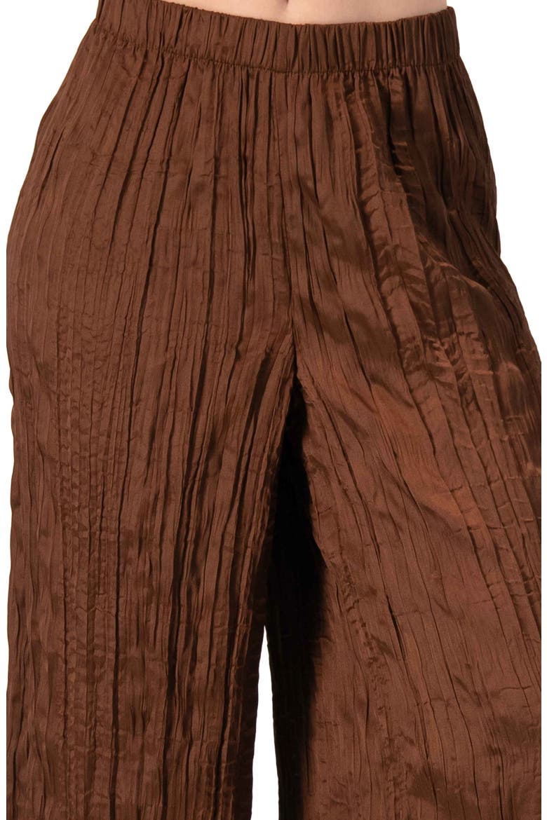 Wide-Leg Brown Pleated Trousers, Alternate, color, Brown