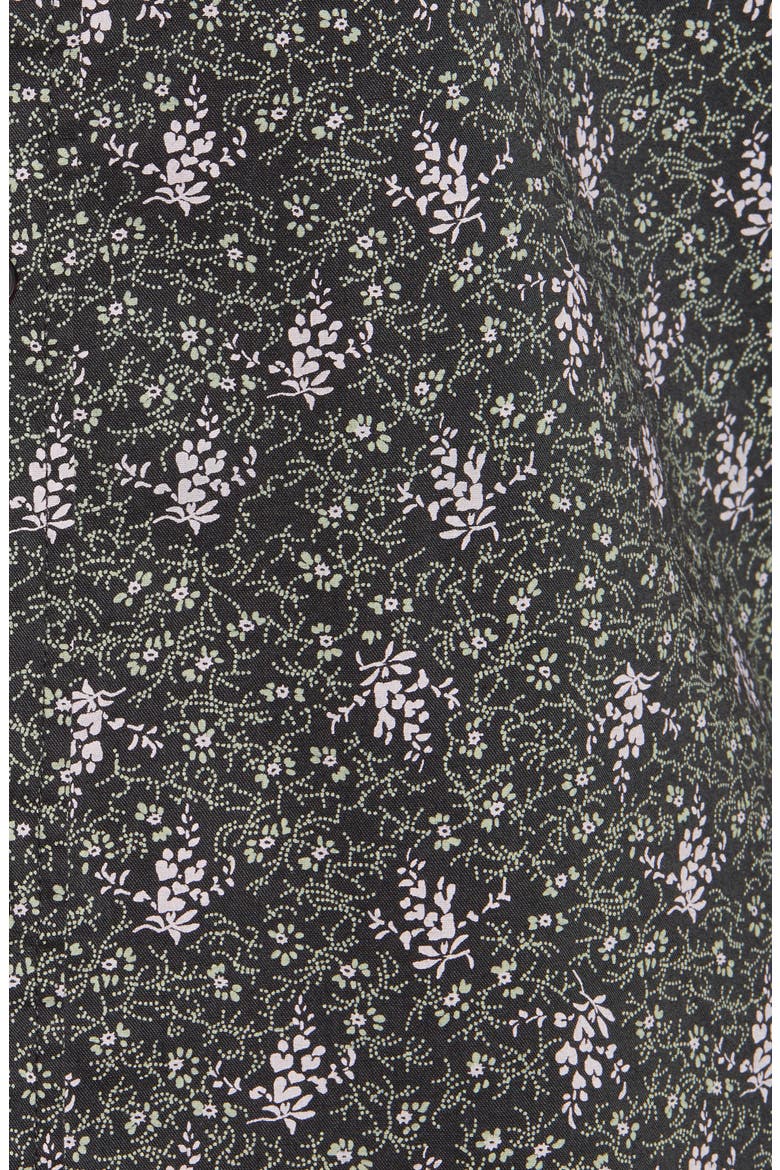 Monkberry Floral Print Short Sleeve Button-Up Shirt, Alternate, color, BLACK