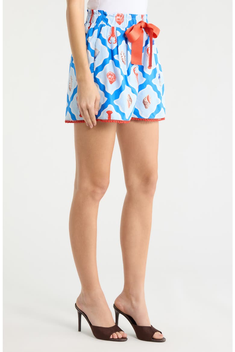 Lobster Bay Melia High Waist Shorts, Alternate, color, WHITE BLUE-MULTI