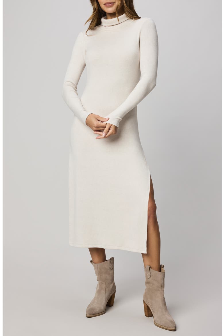Rylee Turtleneck Long Sleeve Dress, Main, color, PALE OAK WHITE HEATHER