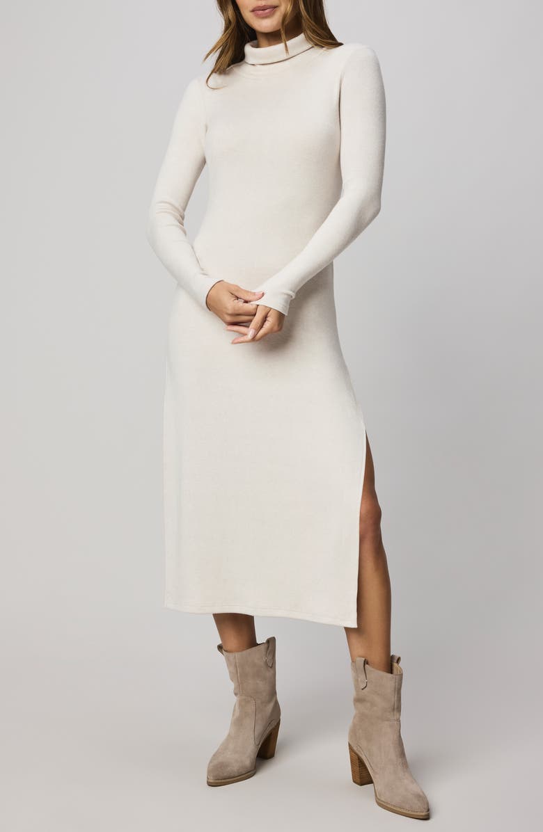 Splendid Rylee Turtleneck Long Sleeve Dress, Main, color, Pale Oak White Heather