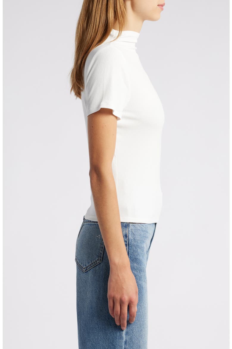 Blanche Mock Neck Rib Top, Alternate, color, IVORY