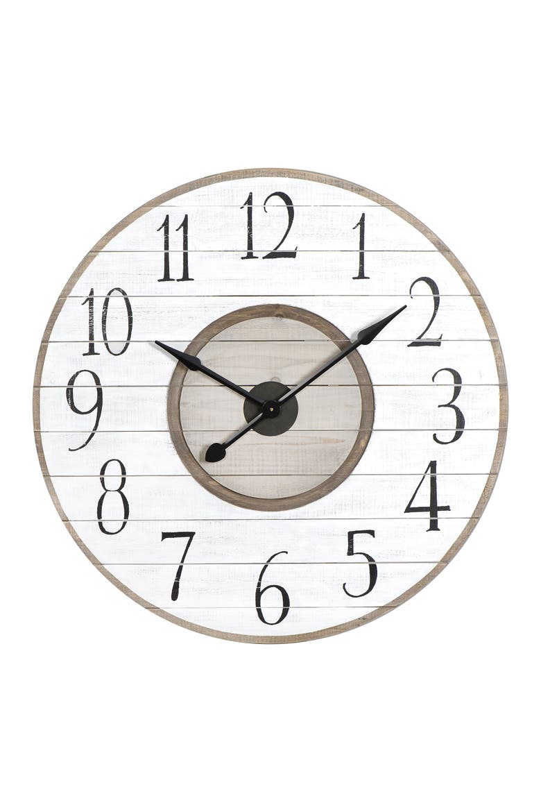 Slat Wall Clock, Main, color, White