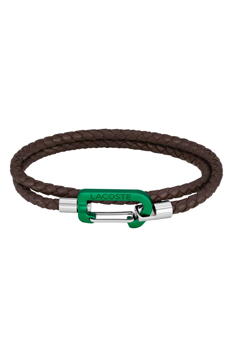 Lacoste Men's Matt Bracelet, Main, color, Brown