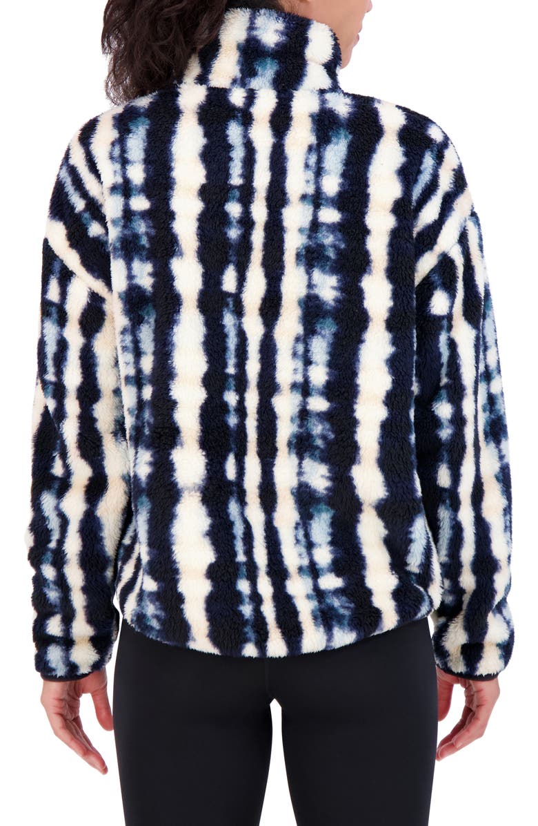 SAGE COLLECTIVE Half Zip Faux Shearling Jacket, Alternate, color, Tie Dye Plaid