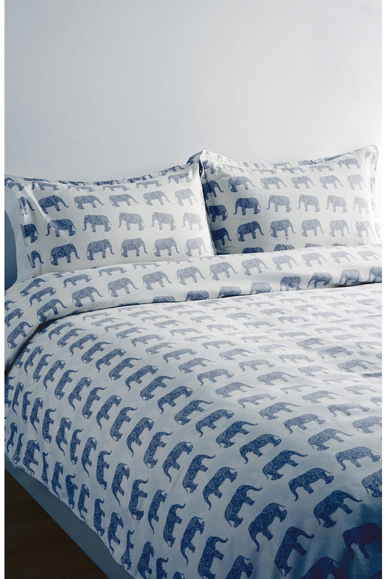 Elephants 400 Thread Count Cotton Duvet Set, Alternate, color, TRUE NAVY