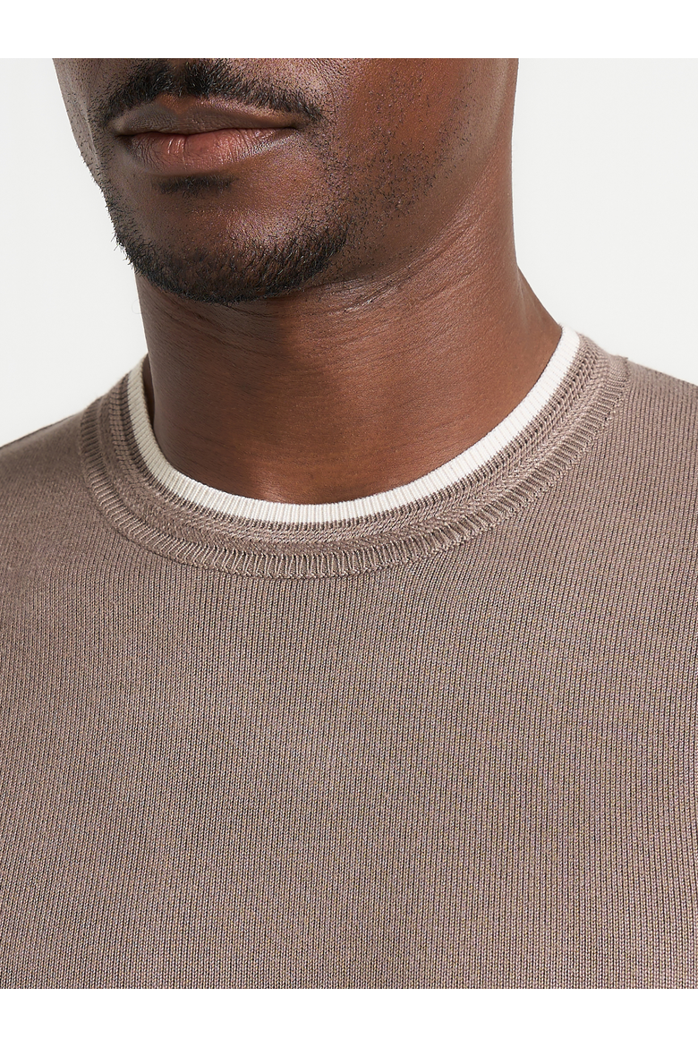 Wyatt Contrast Knit T Shirt, Alternate, color, Mushroom