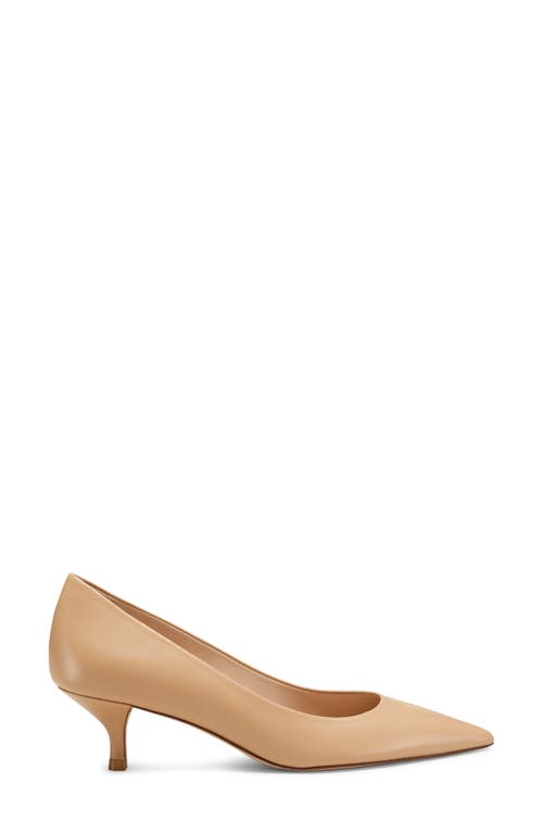 Stuart Weitzman Stuart Pointed Toe Kitten Heel Pumps In Adobe