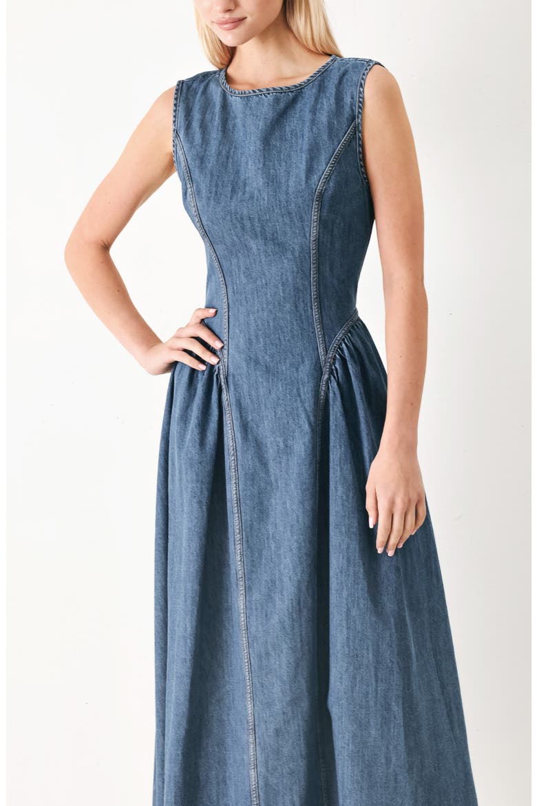 Denim Midi Dress, Alternate, color, DENIM BLUE