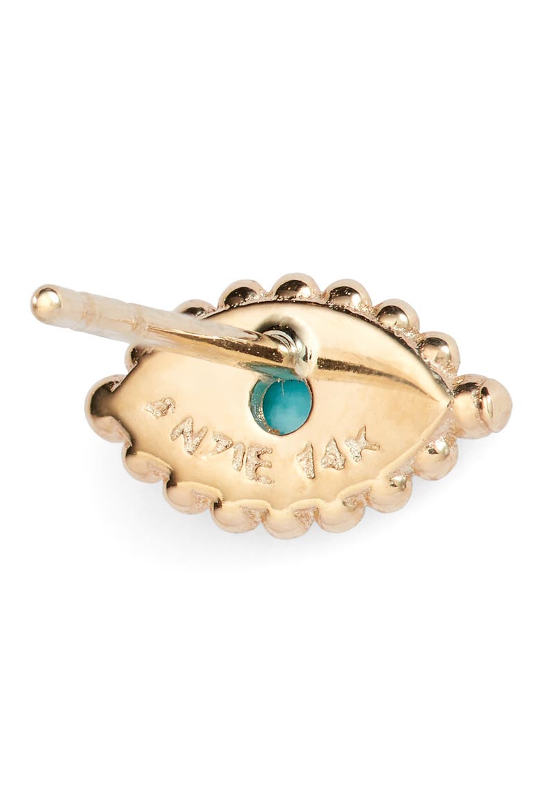 Dew Drop Turquoise Evil Eye Stud Earrings, Alternate, color, GOLD