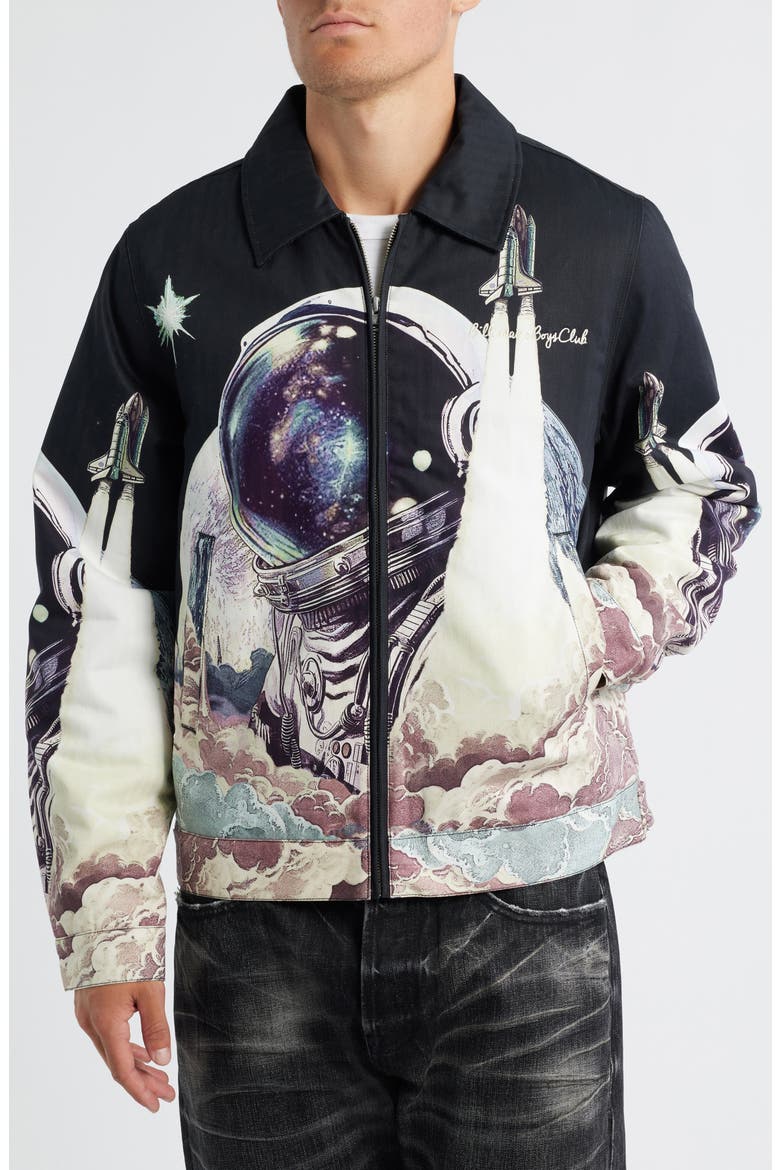 Space Shuttle Graphic Flight Jacket, Alternate, color, BLACK