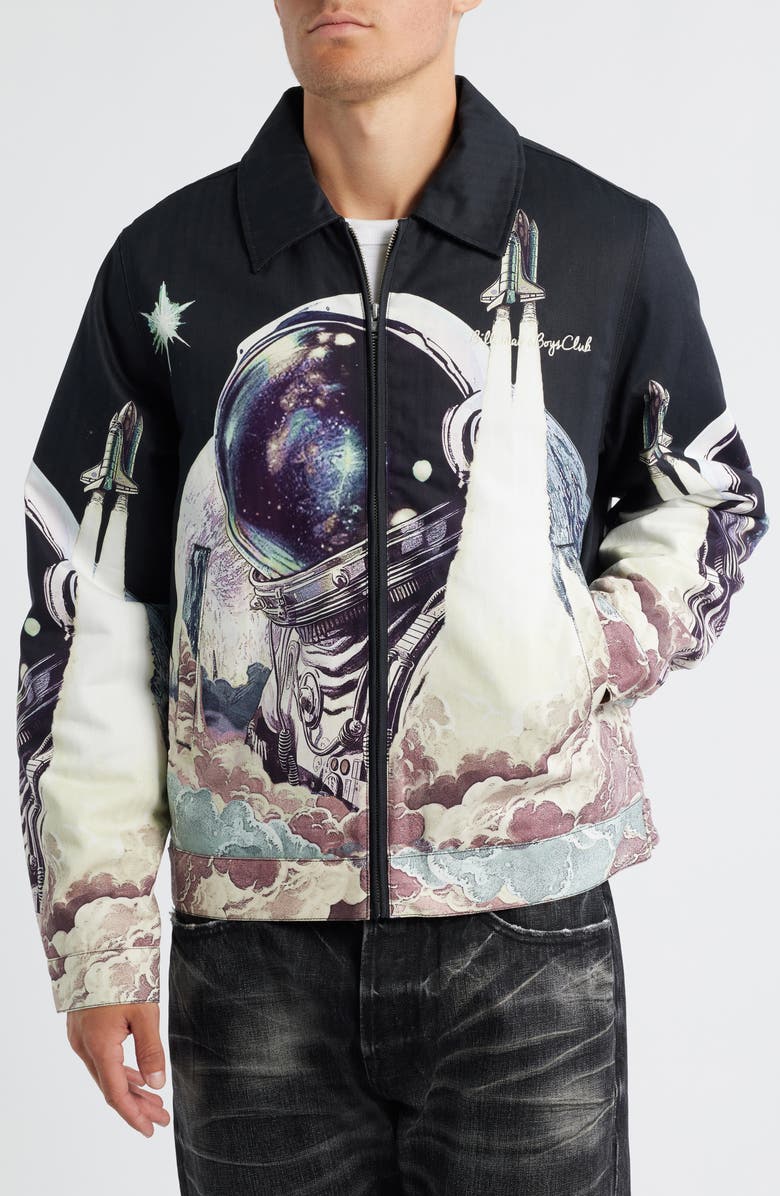Billionaire Boys Club Space Shuttle Graphic Flight Jacket, Alternate, color, Black