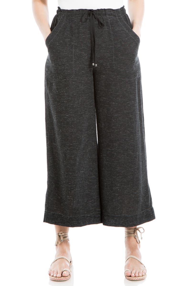MAX STUDIO Heathered Crop Wide Leg Pants, Main, color, 