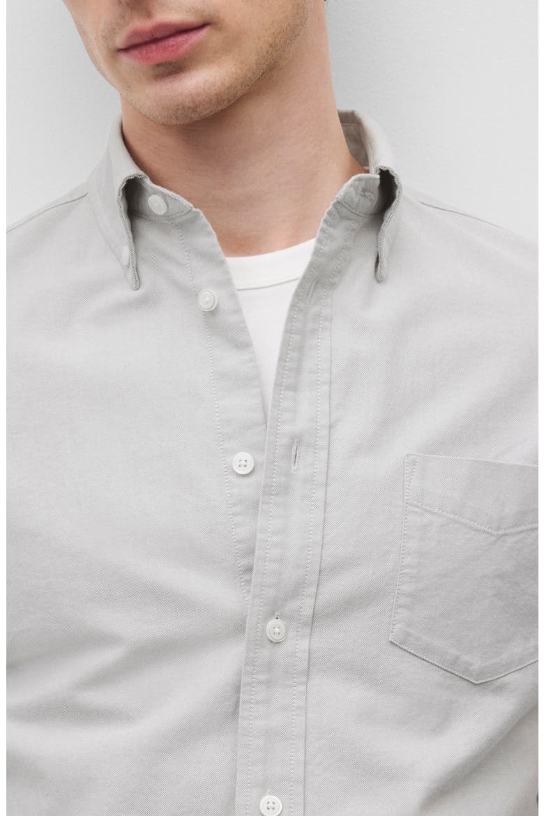 Cotton Oxford Button-Down Shirt, Alternate, color, LIGHT GREY