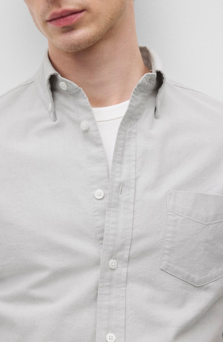 Reigning Champ Cotton Oxford Button-Down Shirt, Alternate, color, Light Grey