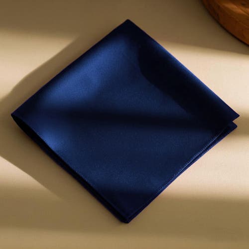 Silksilky Pure Silk Solid Color Square Scarf 53x53cm/21 In Darkblue
