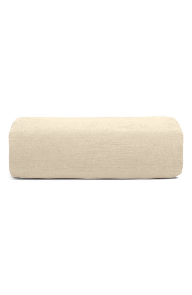 Crane Air Dune Crinkled Cotton Gauze Fitted Sheet, Main, color, Sandstone