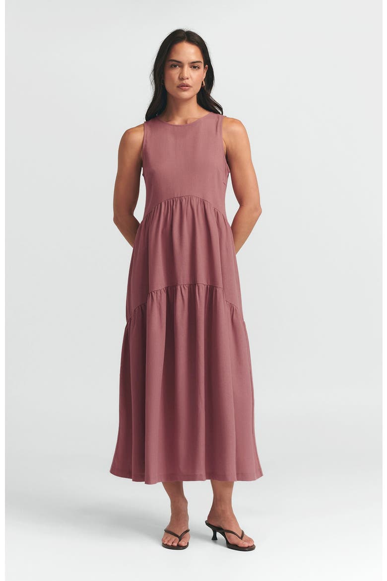 Remi Tiered Dress, Alternate, color, Dusty Rose