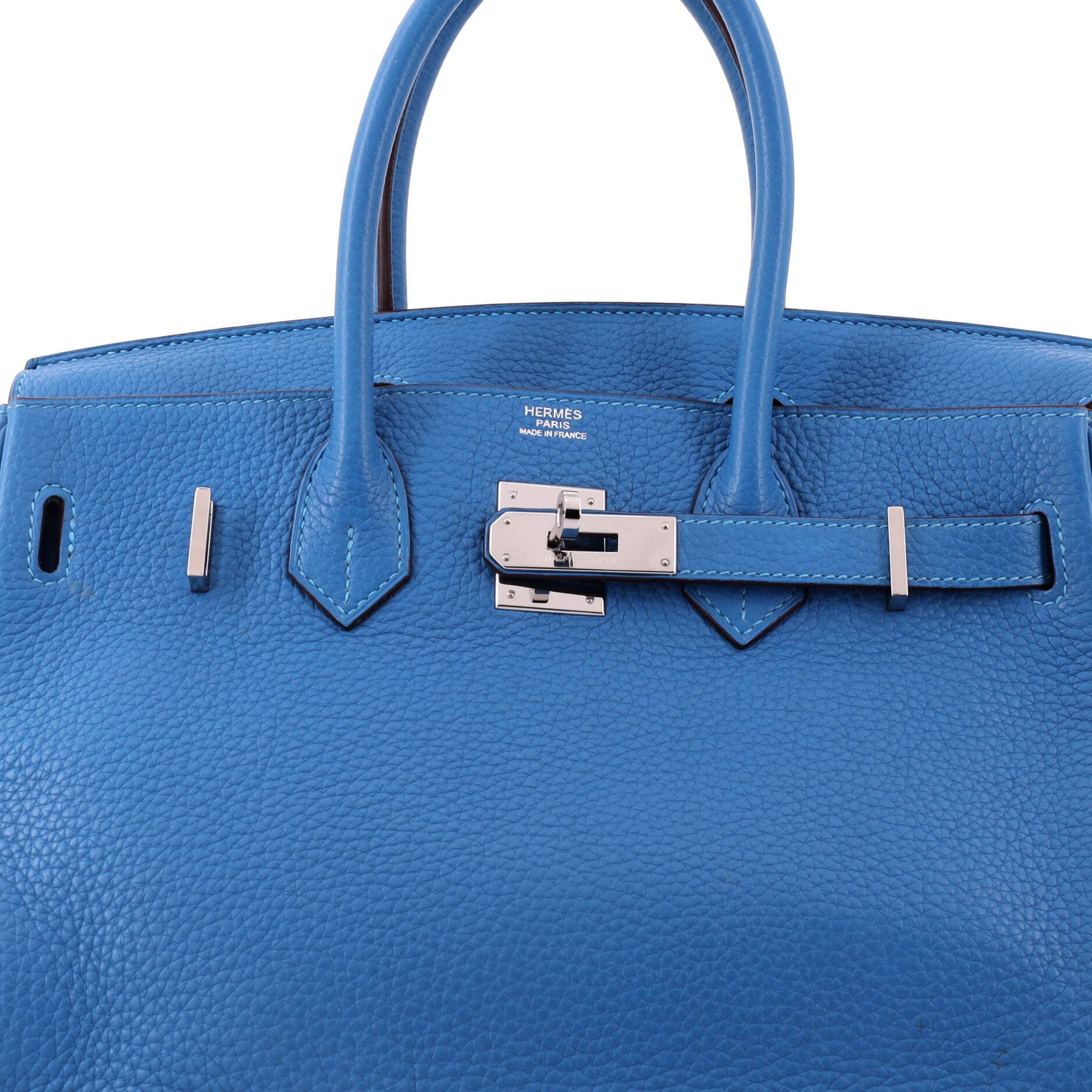 Birkin Handbag Blue Clemence with Palladium Hardware 30, Alternate, color, Blue