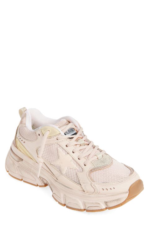 スニーカー GOLDEN GOOSE Women Sneakers GWF00118F006833 15711 BEIGE Women's Super-Star in beige suede with pearls and Swarovski