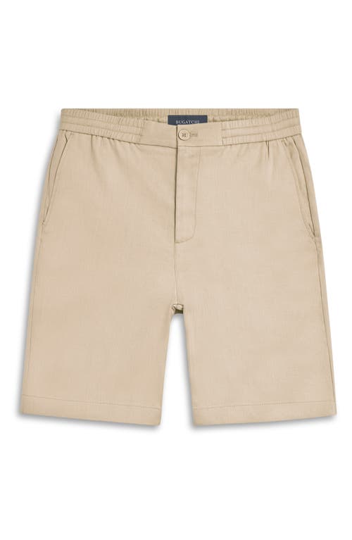 Bugatchi Men's Linen & Cotton-blend Elasticized Shorts In Beige
