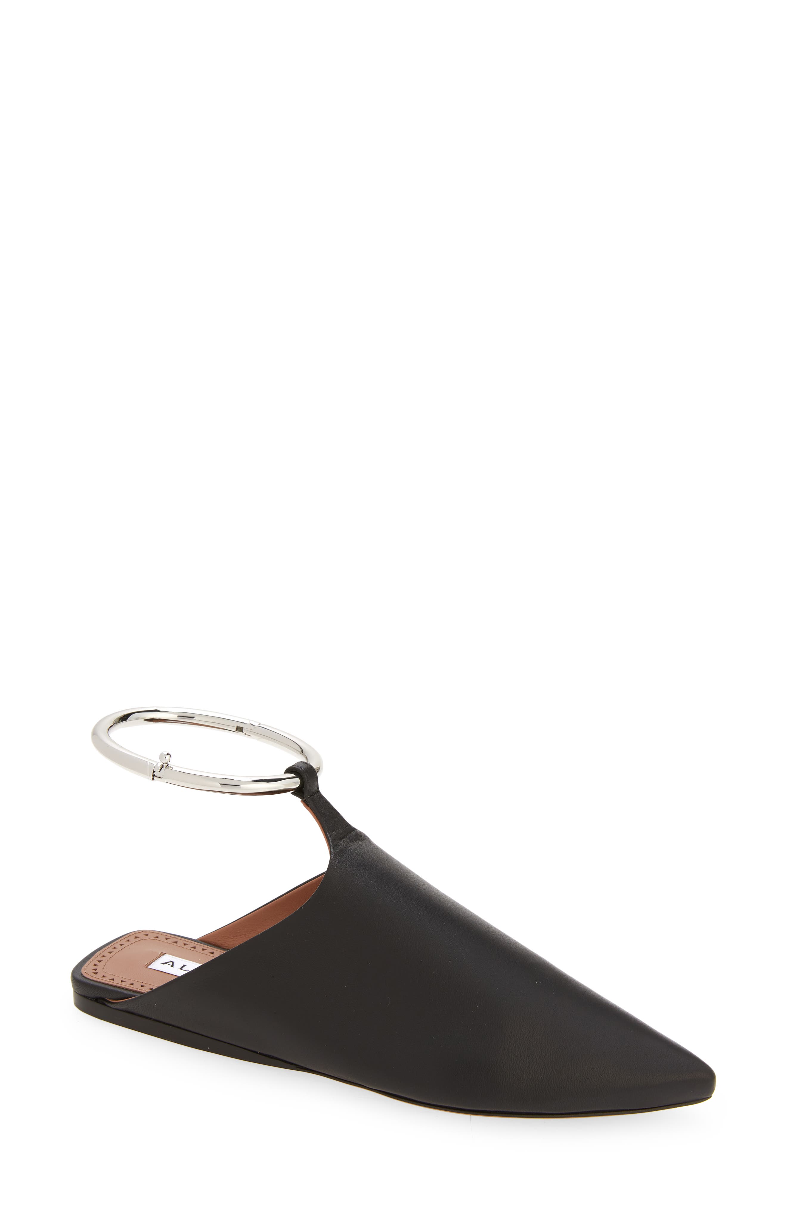 Alaïa Ankle Strap Flat, Main, color, 